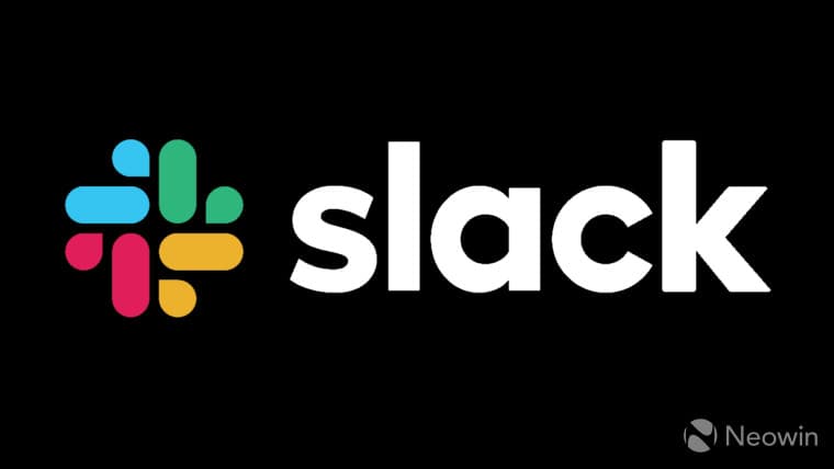 Slack logo on a black background
