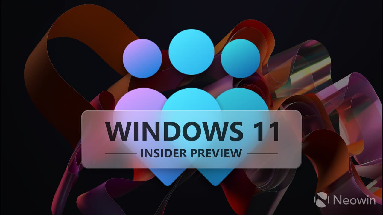 Ένα μεγάλο λογότυπο Windows Insider με Windows 11 Insider Preview πάνω του