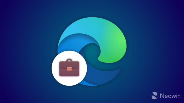 A Microsoft Edge logo with the Business badge and a briefcase