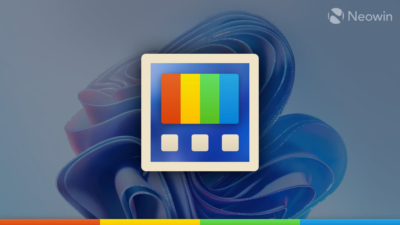 A custom PowerToys logo with a frosted glass background