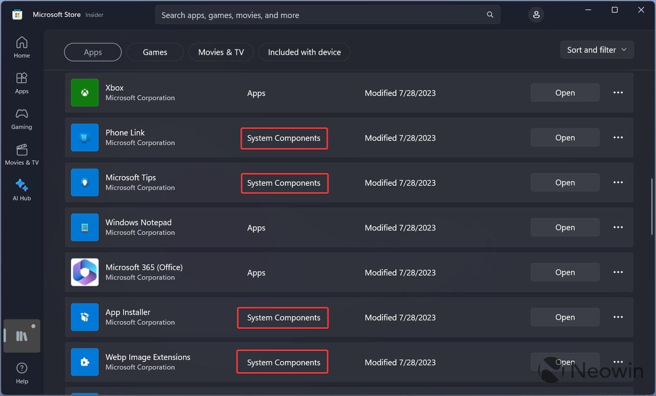 Στιγμιότυπο οθόνης του καταστήματος Microsfot