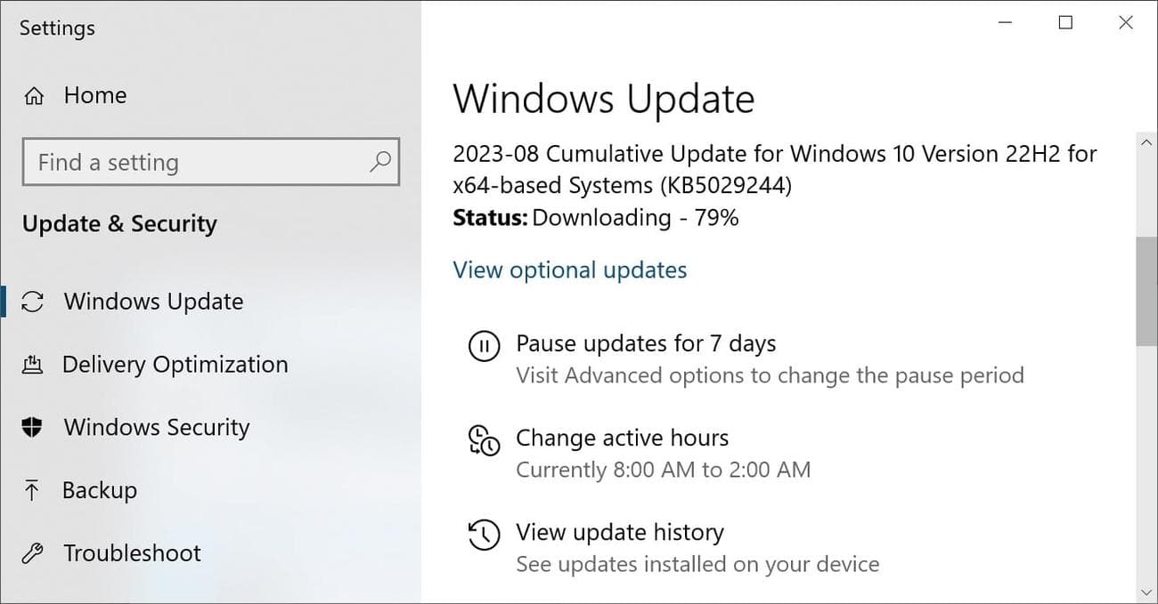 Ενημερωμένη έκδοση των Windows 10 KB5029244