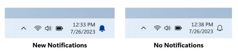 Microsoft Windows 11 καμπανάκι ειδοποίησης