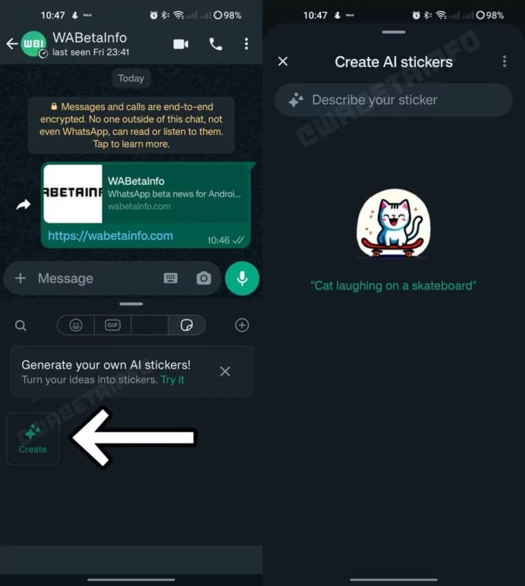 , Το WhatsApp δοκιμάζει μια νέα δυνατότητα που επιτρέπει στους χρήστες να δημιουργούν αυτοκόλλητα με τεχνητή νοημοσύνη μέσω μηνυμάτων κειμένου, TechWar.gr