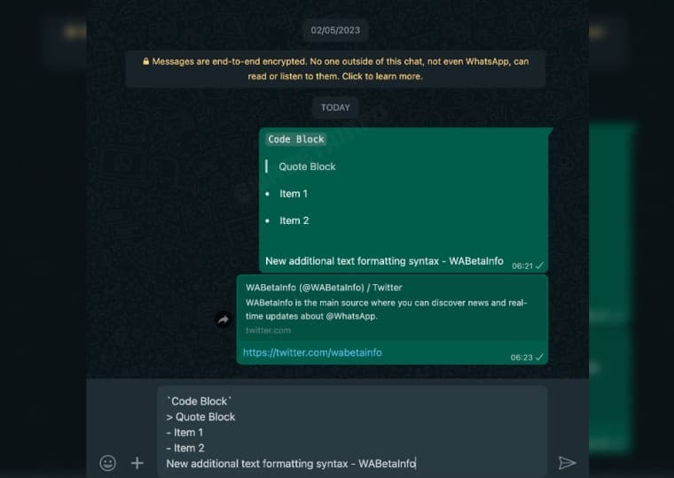, Το WhatsApp φέρεται να αποκτήσει νέα εργαλεία μορφοποίησης κειμένου, συμπεριλαμβανομένων μπλοκ κωδικών και λιστών, TechWar.gr