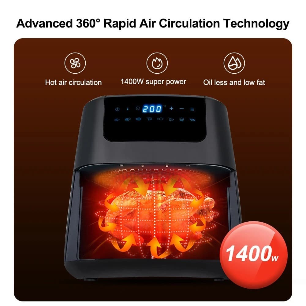 , BioloMix BAF500D : Air Fryer 1400W με κάδο 5lt και 8 προσεταρισμένα προγράμματα!, TechWar.gr