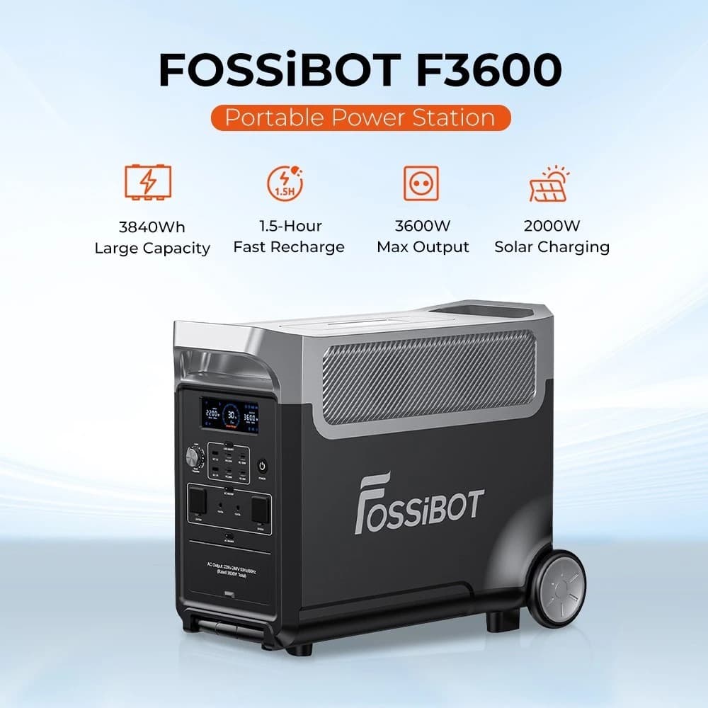 FOSSiBOT F3600 : Power Station που μπορεί να δώσει 3600W(!) με μπαταρία 3840Wh και 13 εξόδους τροφοδοσίας!