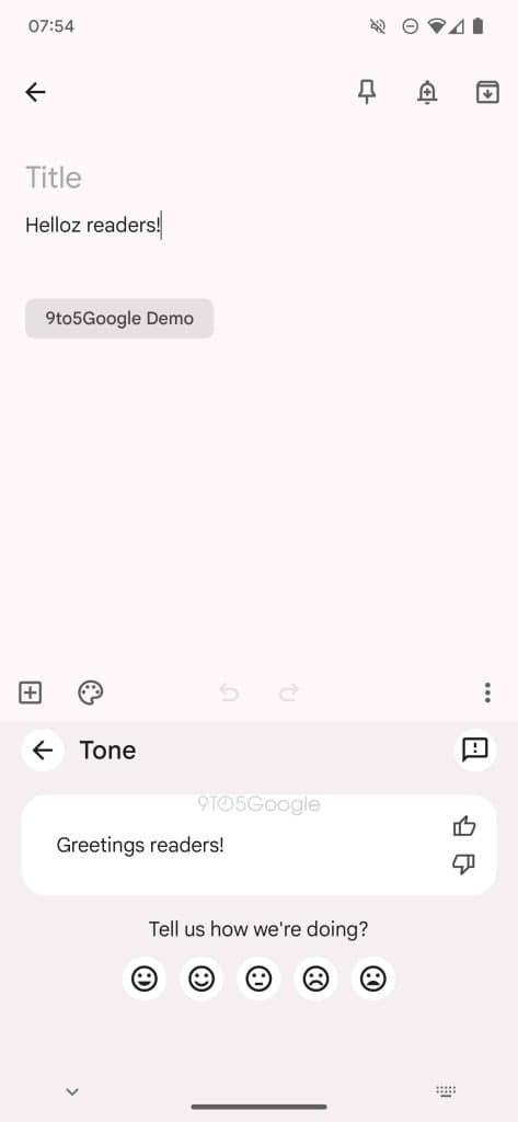 Gboard Generative AI tone 2