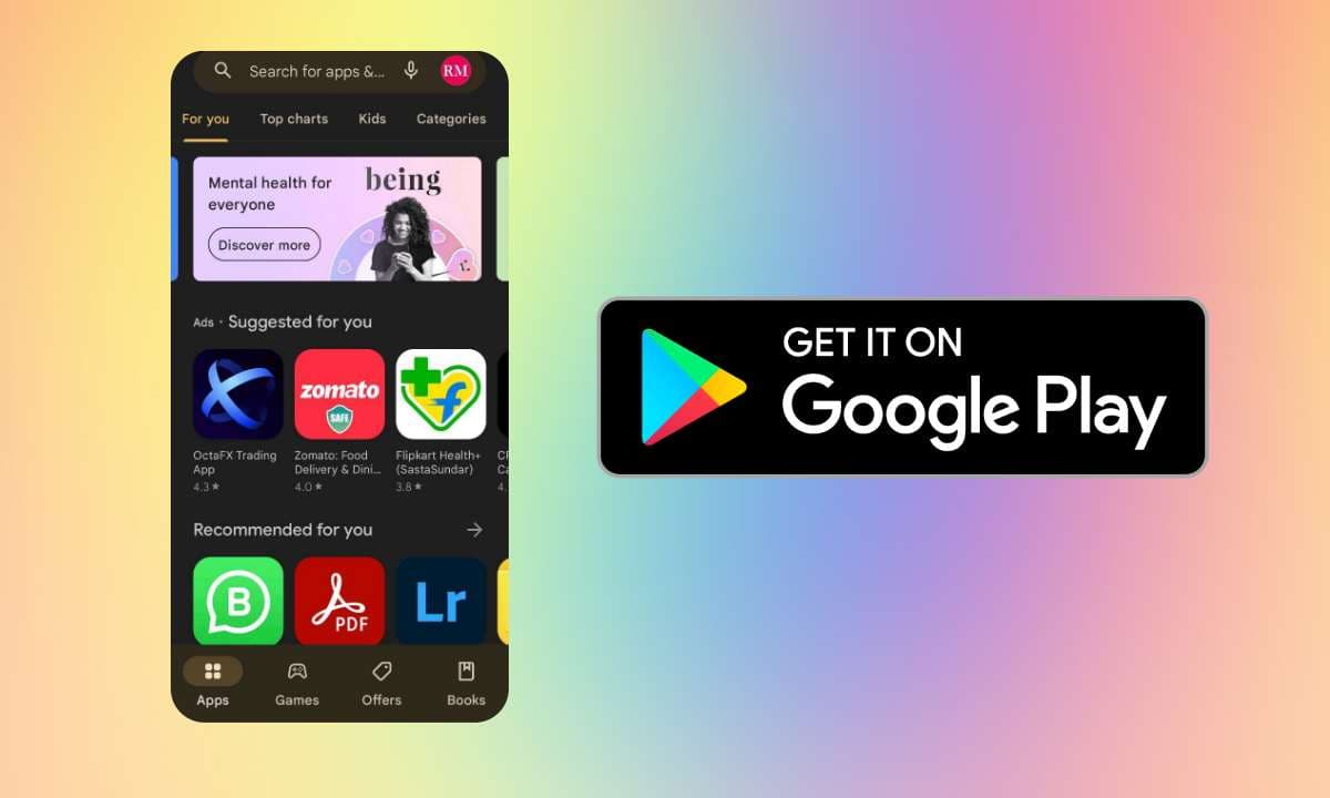 Google Play Store Αυγούστου 2023 Ενημέρωση Αλλαγή κειμένου σήματος διαφημίσεων
