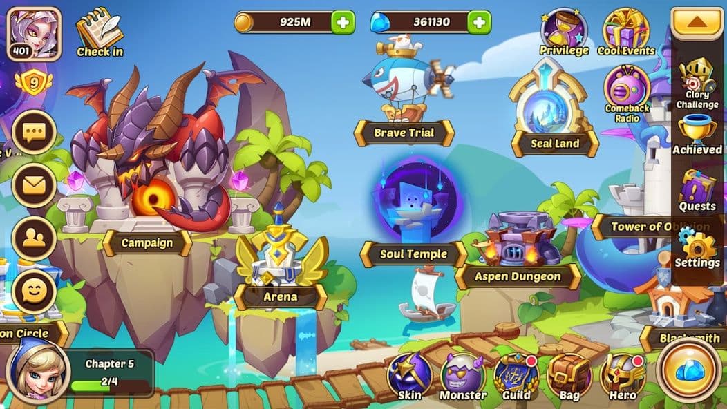 καλύτερα-αδράνεια-παιχνίδια-android-idle-heroes-main-menu