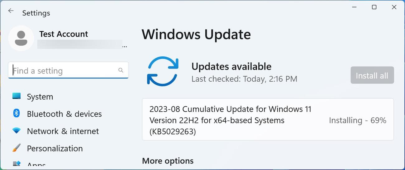 Αθροιστική ενημέρωση Windows 11 KB5029263
