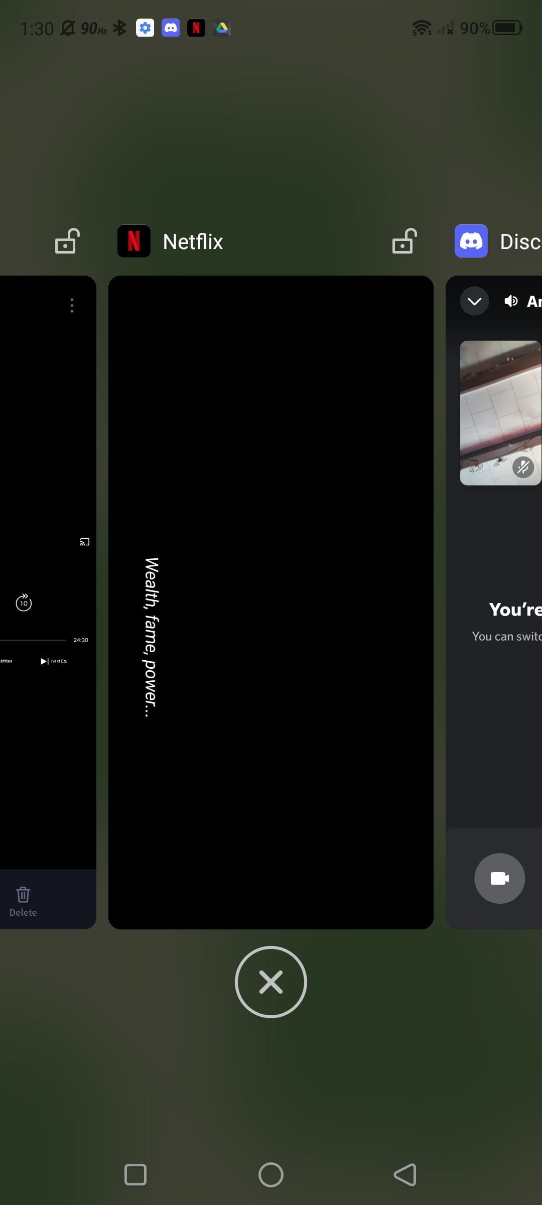 Επιλογή του παραθύρου της εφαρμογής με την εφαρμογή Discord (Android)