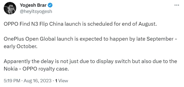 , Το OPPO Find N3 Flip και το Watch 4 Pro ενδέχεται να κυκλοφορήσουν σύντομα, TechWar.gr