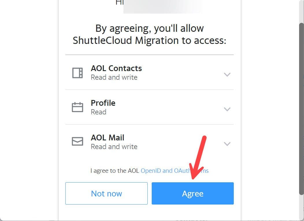 Δώστε στην AOL άδεια email για εισαγωγή email από άλλο λογαριασμό email
