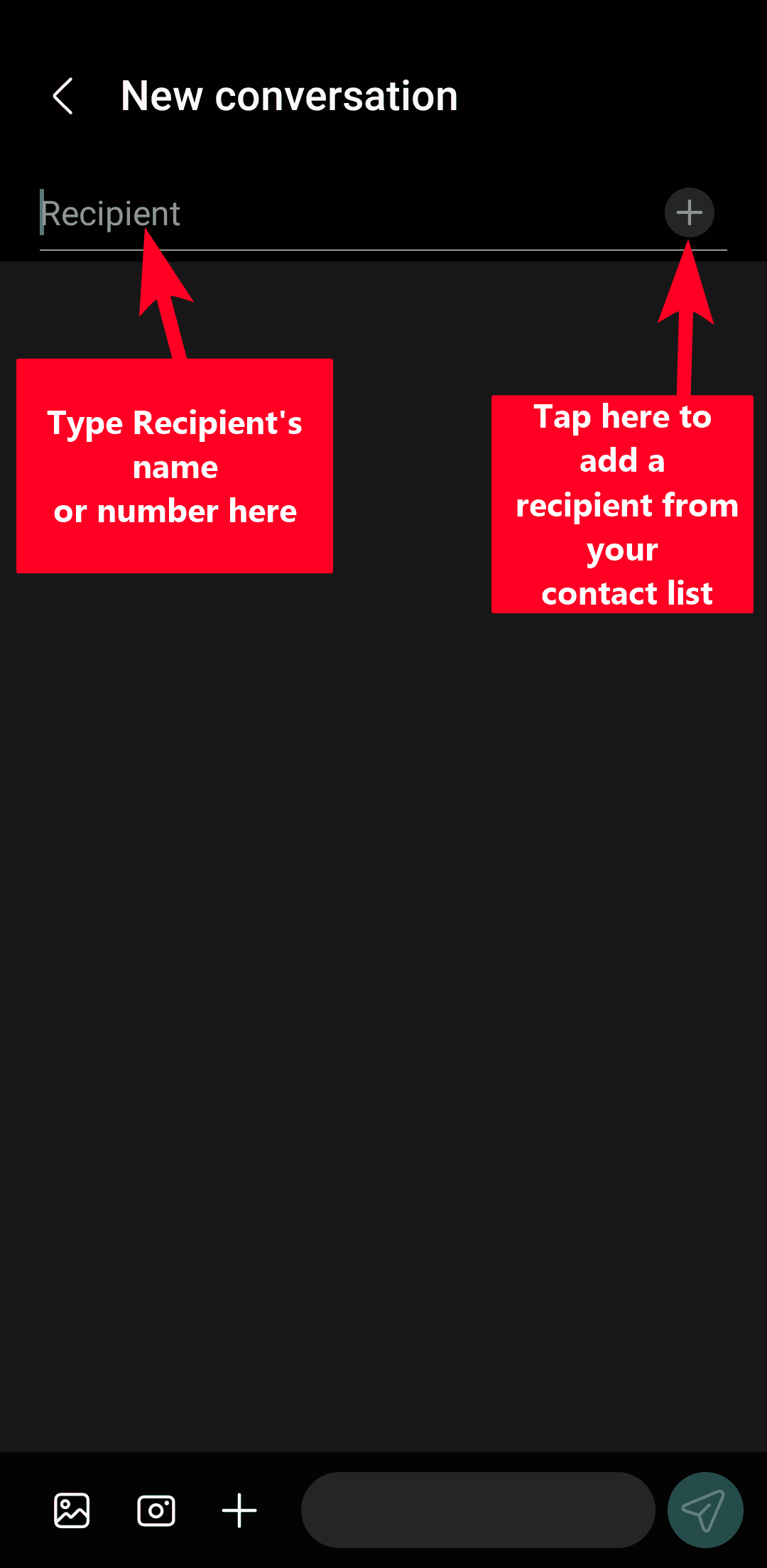 Δημιουργία νέας συνομιλίας στο Samsung Messages