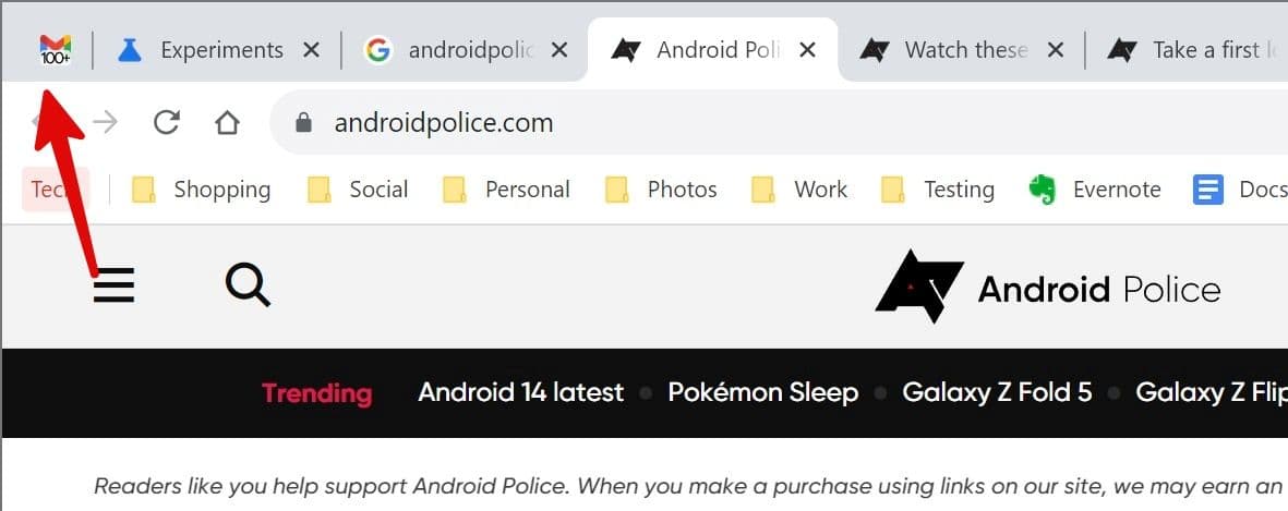 καρφιτσωμένες καρτέλες στο Chrome