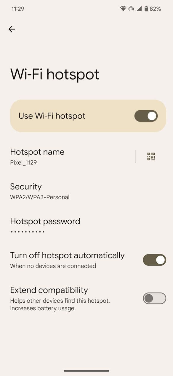 Ρυθμίσεις hotspot wi-fi του τηλεφώνου Android