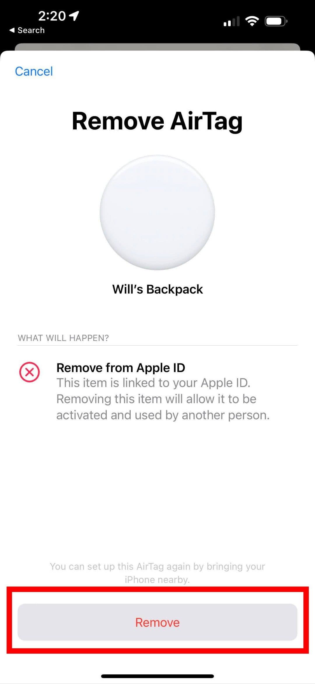 , Πώς να επαναφέρετε το AirTag σας, TechWar.gr
