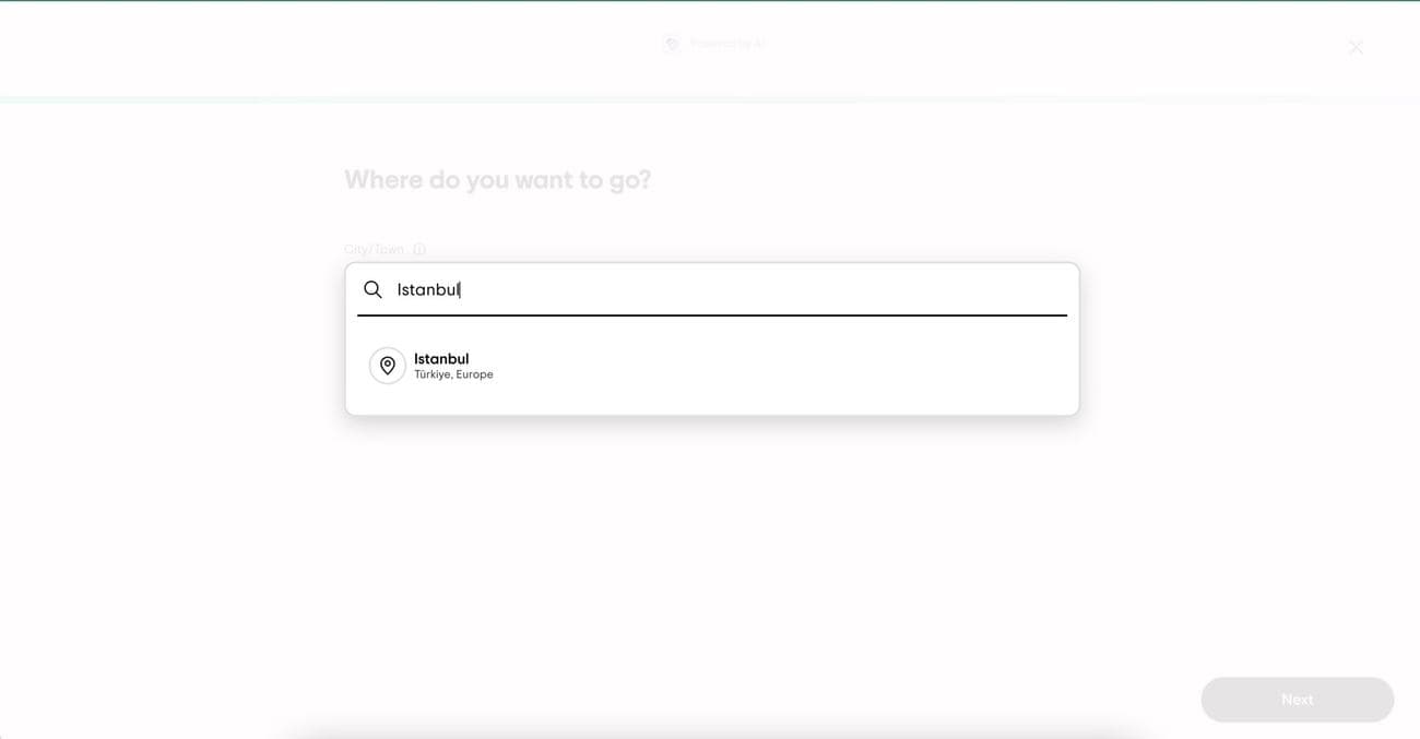 Κωνσταντινούπολη στο πεδίο προορισμού στο εργαλείο δρομολογίου του Tripadvisor