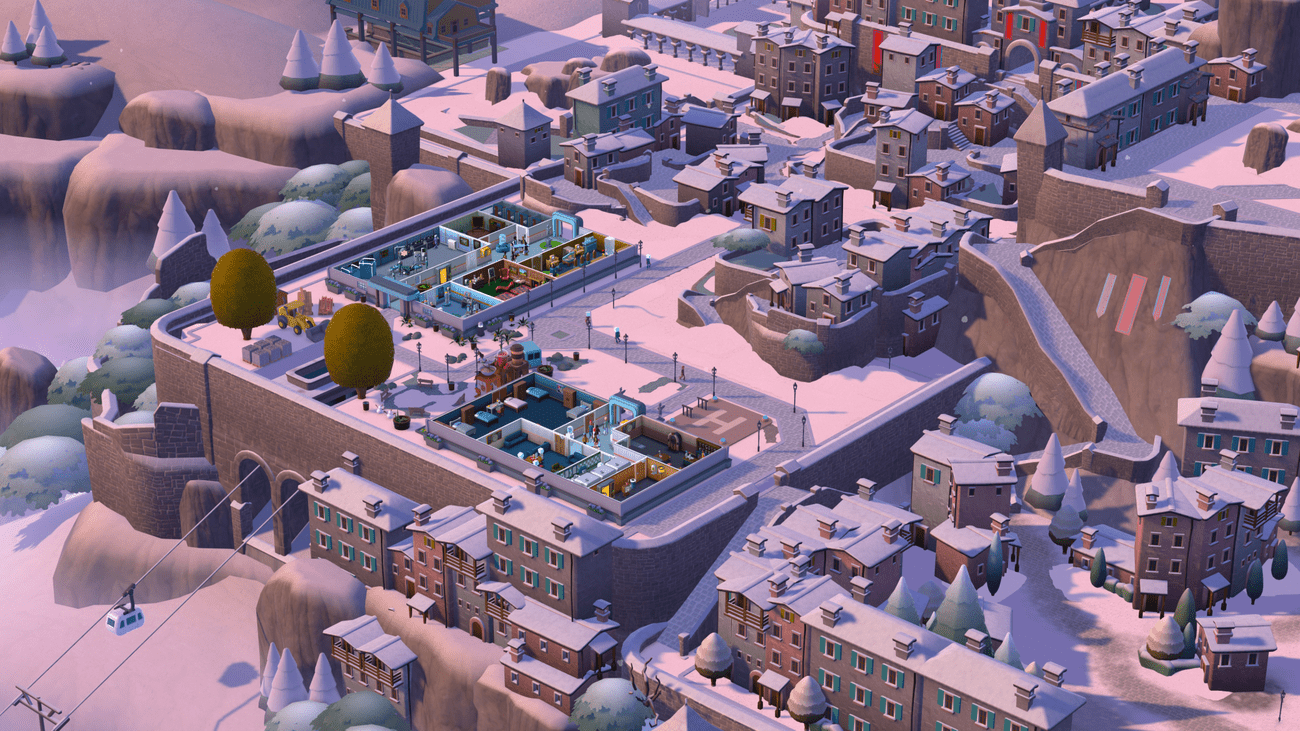 Ένας από τους νέους χάρτες στο Two Point Campus: Medical School.