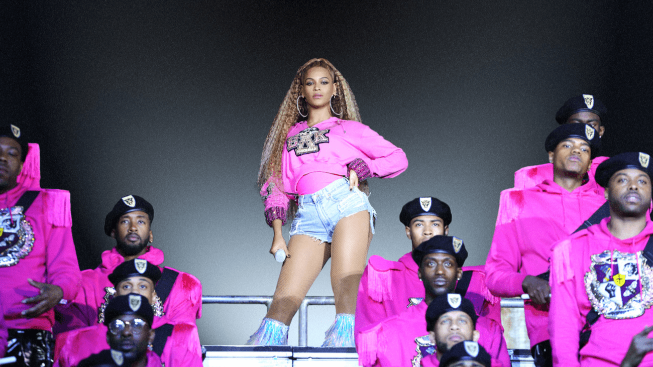 Beyonce performs onstage at Coachella