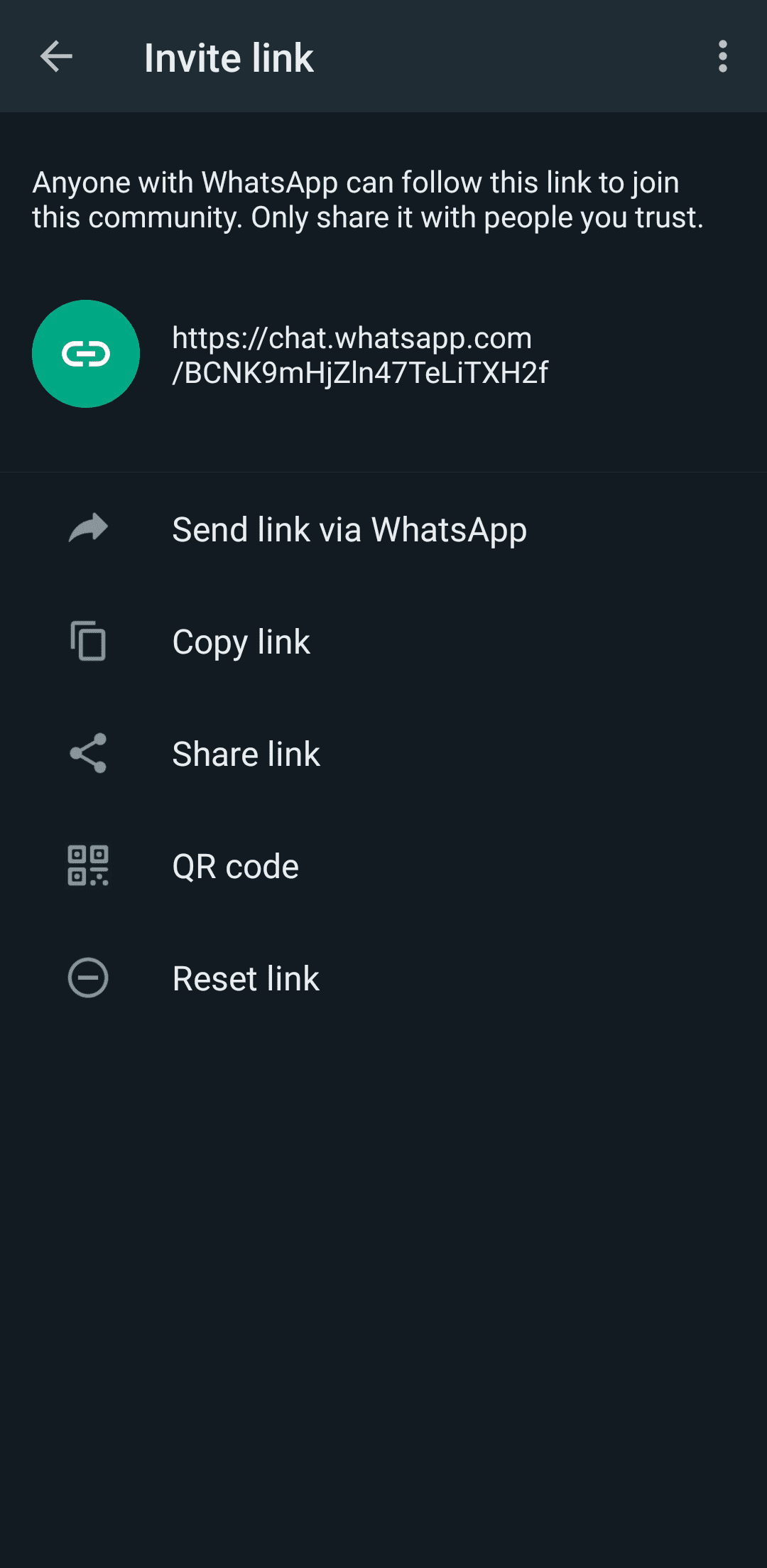 copy link for WhatsApp community