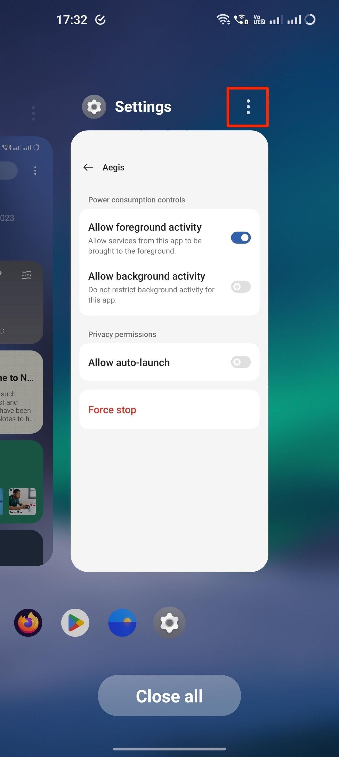 Σελίδα πρόσφατων εφαρμογών OnePlus 11 OxygenOS 13 
