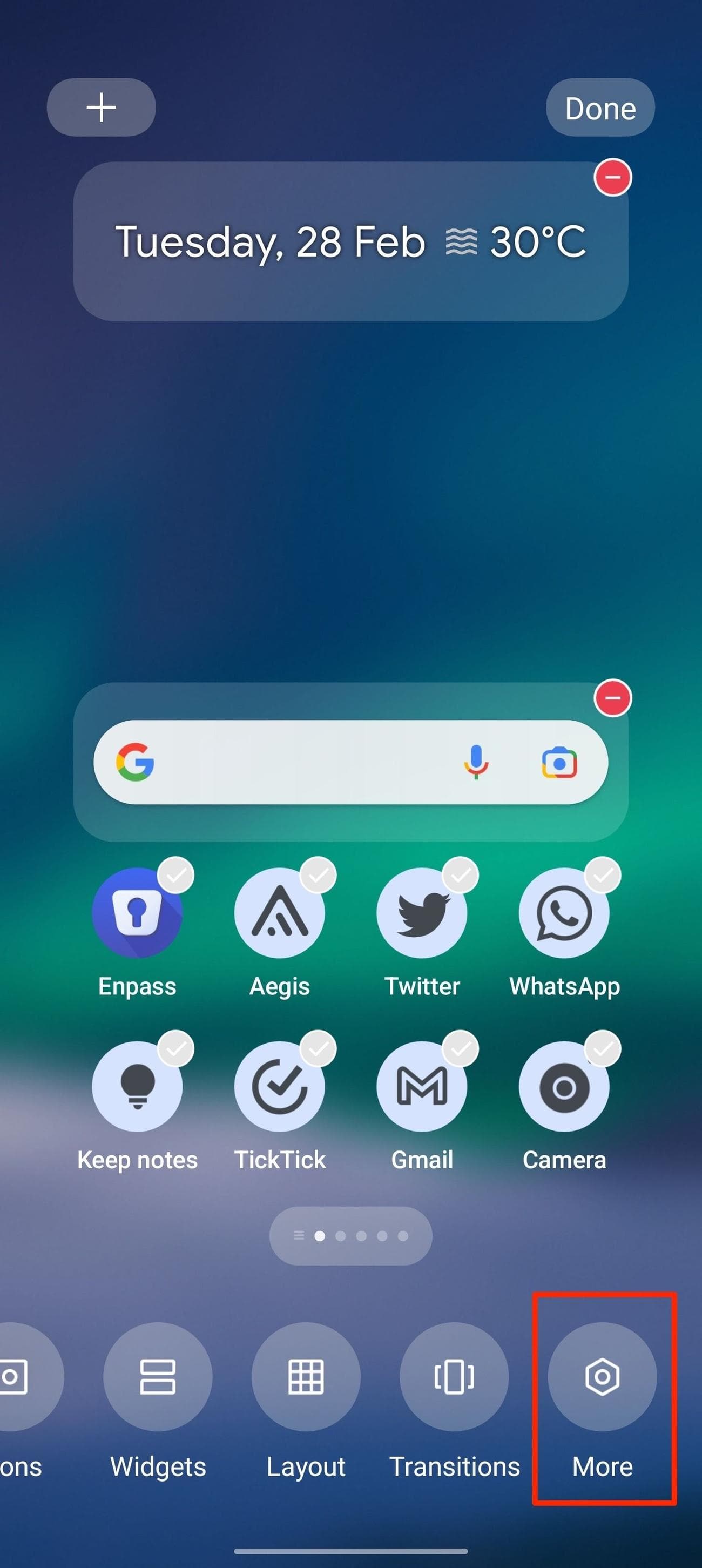 Μενού ρυθμίσεων αρχικής σελίδας OnePlus 11 OxygenOS 13