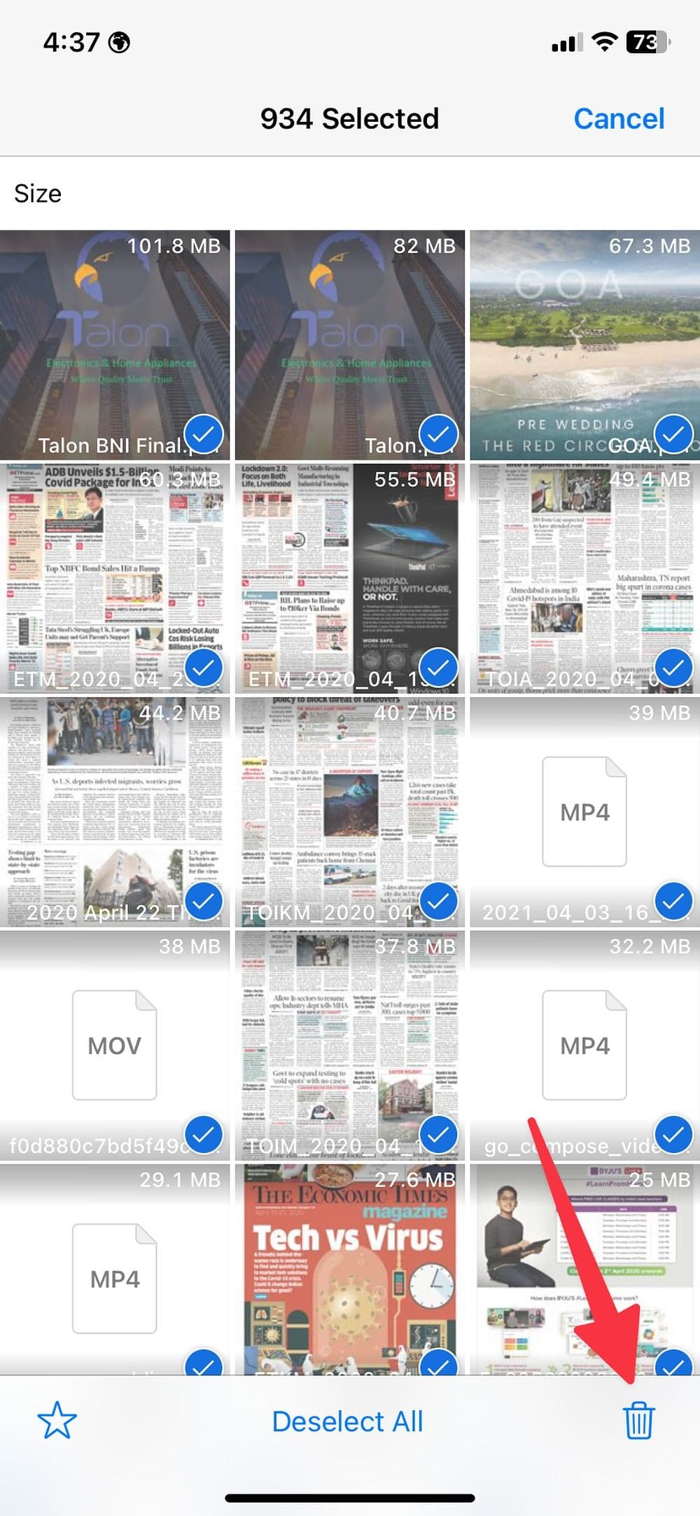 διαγράψτε spam εικόνες στο WhatsApp για iPhone