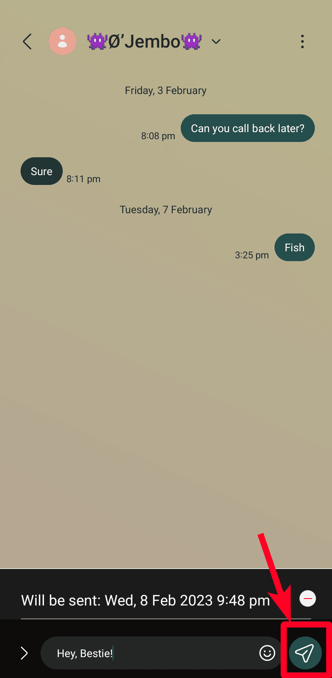 Προγραμματισμός μηνύματος στην εφαρμογή Samsung Messages