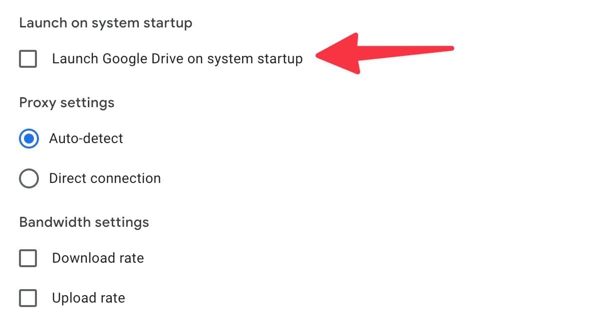 εκκινήστε το Google Drive κατά την εκκίνηση σε Mac