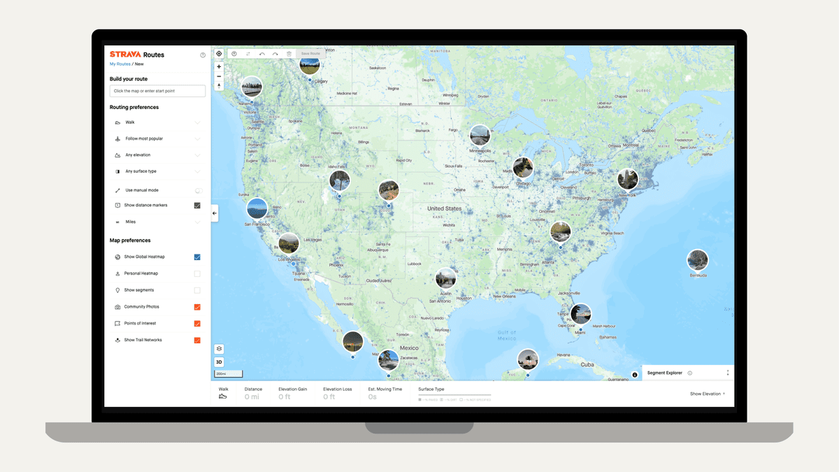 Το Strava Route Builder προσθέτει φωτογραφίες κοινότητας