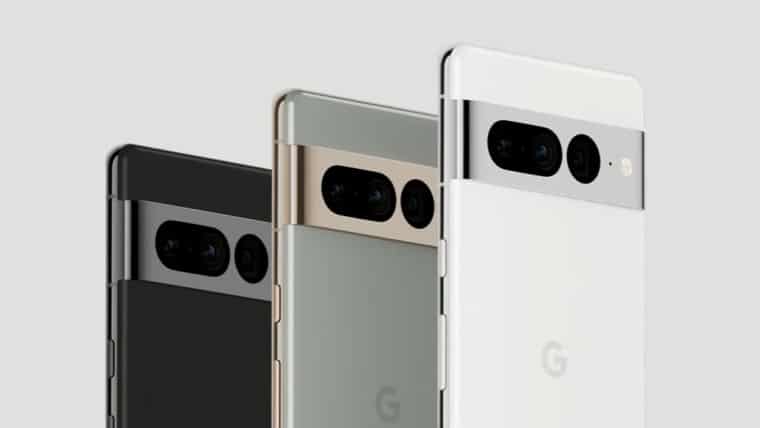 Google Pixel 7 series phones in three colors