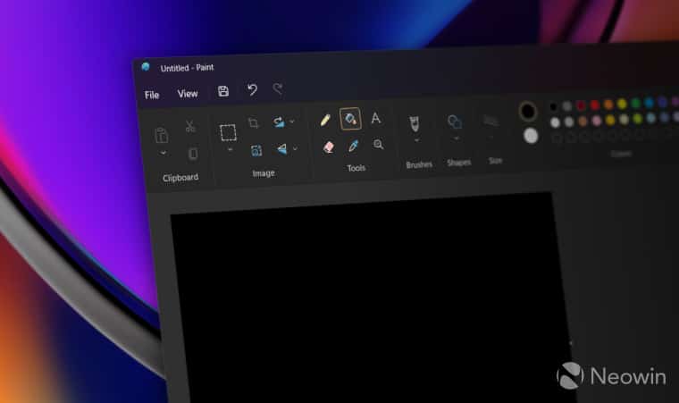 Paint with dark mode in Windows
