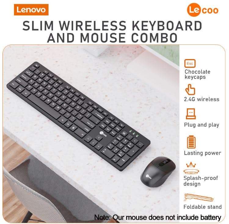 , [ΟΡΜΑΤΕ] Lecoo KW201 Σετάκι από ασύρματο Πληκτρολόγιο (full keyboard 104 πλήκτρων) και Mouse με μόλις 16.5€!, TechWar.gr
