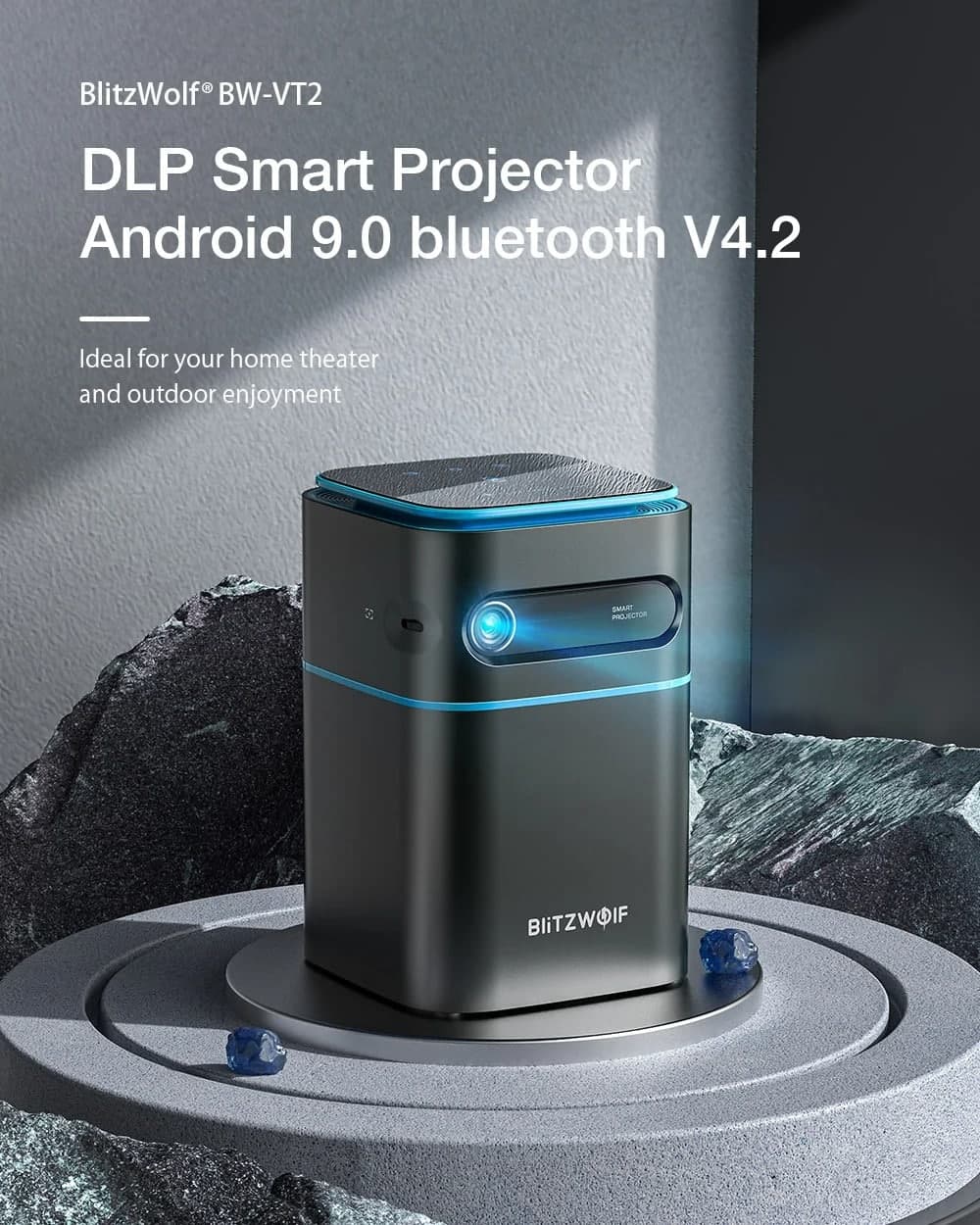 BlitzWolf BW-VT2: Mini DLP προτζέκτορας με μπαταρία, 150 ANSI Lumens και Android 9 με 188.8€!!