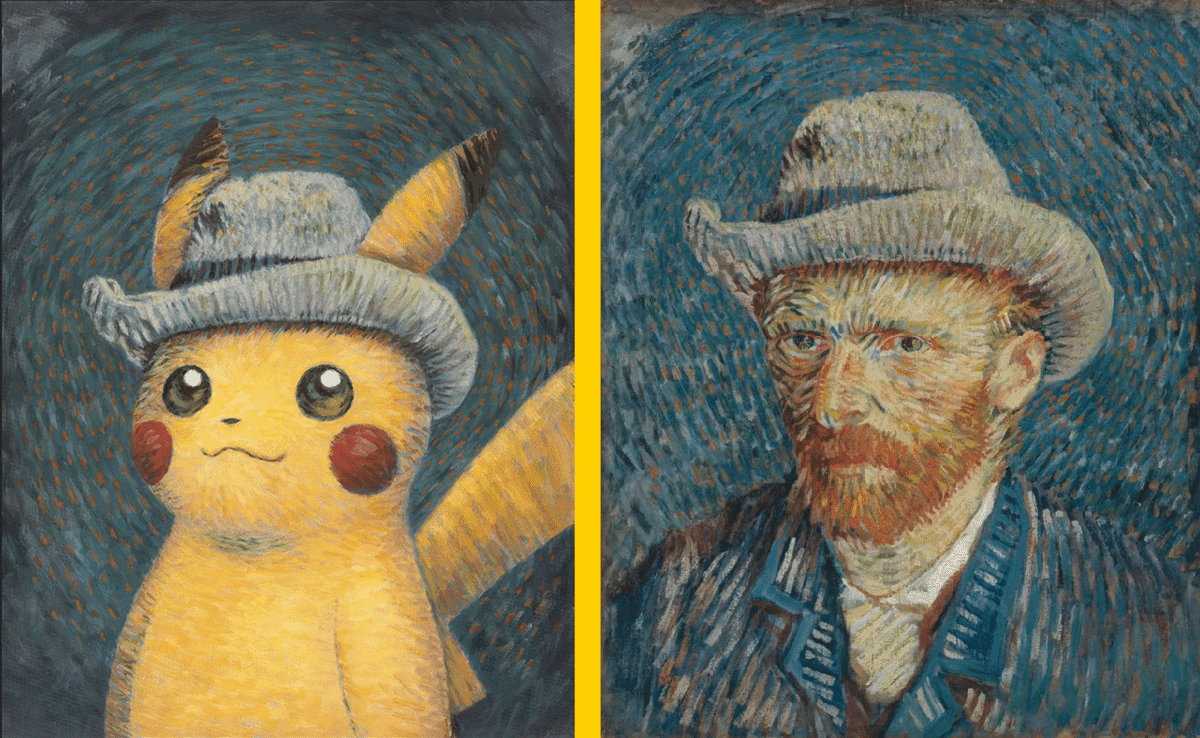 Pikachu reimagined as Van Gogh