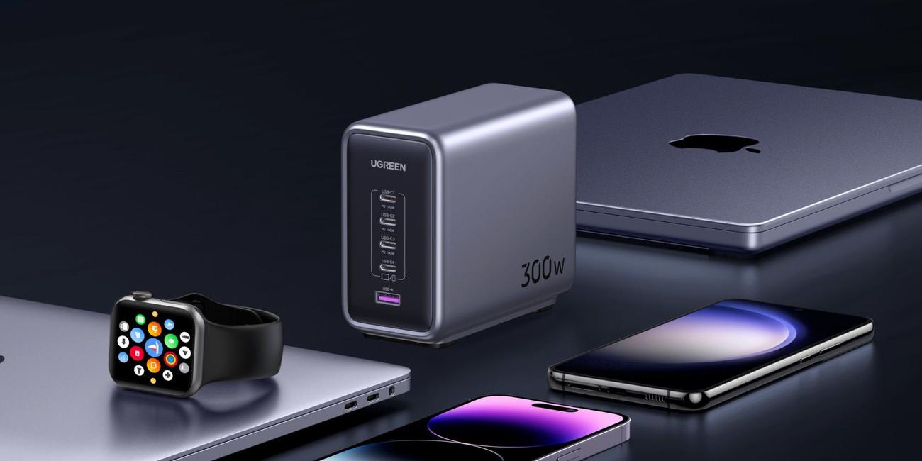 Η Ugreen λανσάρει επιτραπέζιο φορτιστή 300W USB-C GaN 5 θυρών