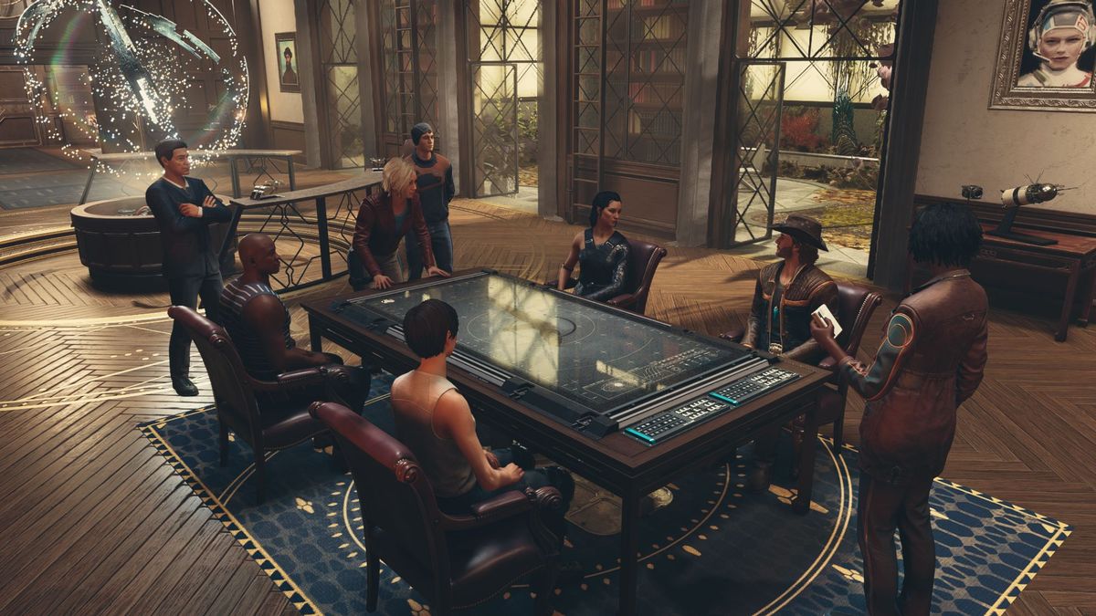 Starfield screenshot showing the Constellation crew