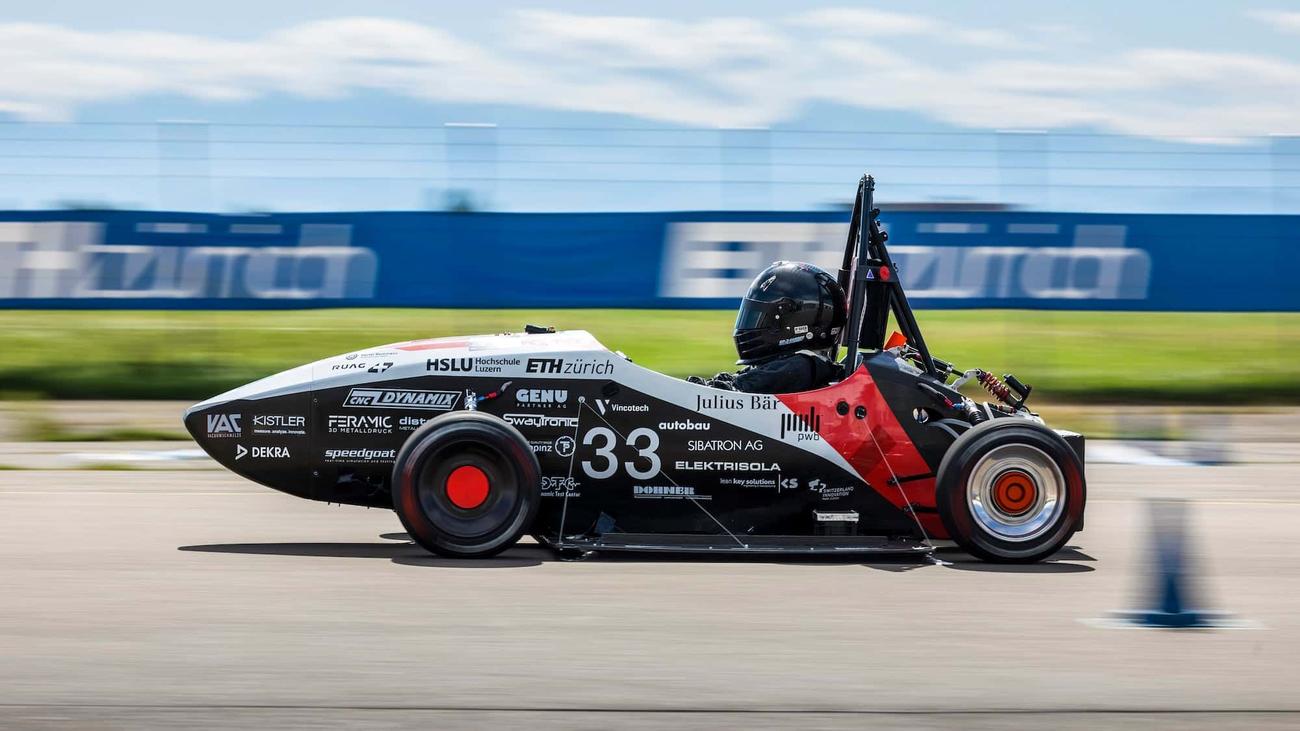 ETH Zurich electric race car in motion