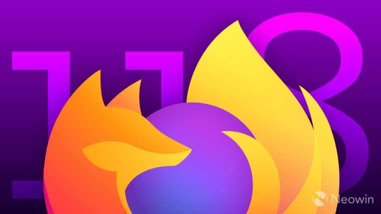 A Firefox logo with number 118 behind it