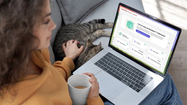 McAfee Plus on a laptop