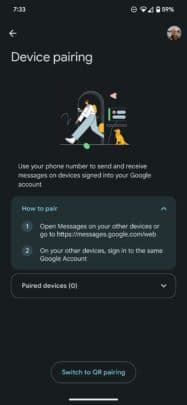 Σύζευξη επιφάνειας εργασίας Google Messages