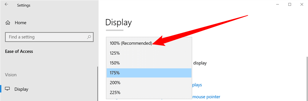 Αλλάξτε την κλιμάκωση στο προτεινόμενο μέγεθος. 