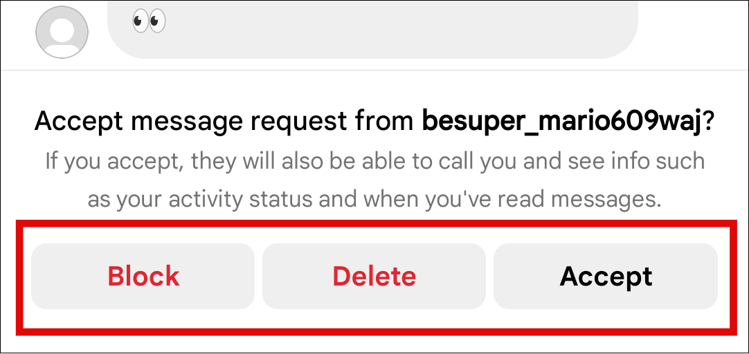 επιλέξτε μεταξύ διαγραφής μπλοκ και αποδοχής
