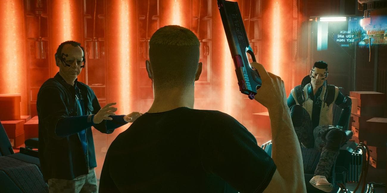 v pointing his gun at Gottfrid And Fredrik Persson in dirty biz