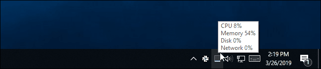 The Task Manager's notification area icon