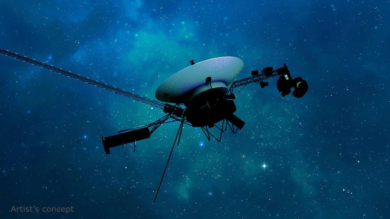 Artist rendition of Voyager 1 in space