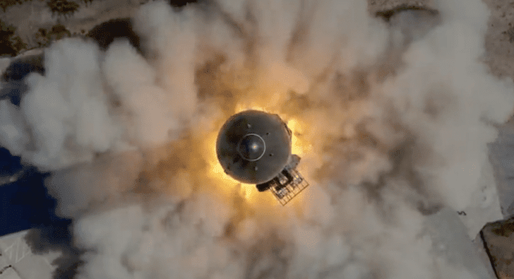 SpaceX's Starship second stage test fires its engine in Boca Chica Texas