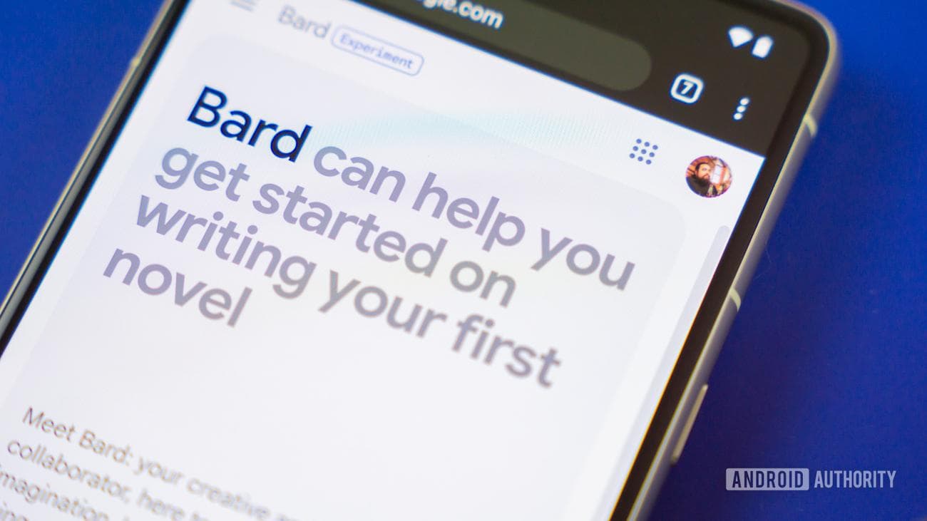 Stock photo of Google Bard website on phone 3